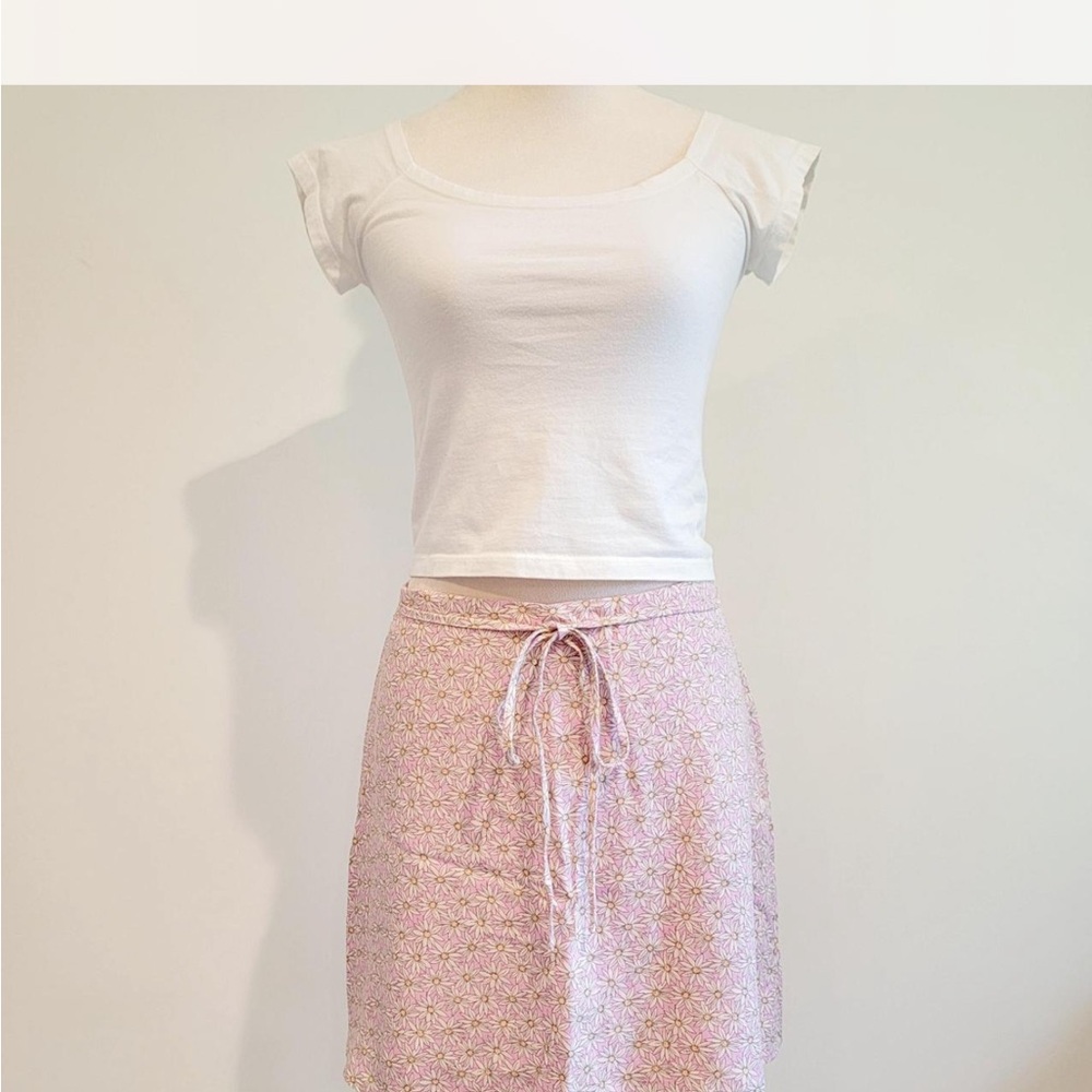 Le Lis Pink Wrap Knee-Length Skirt